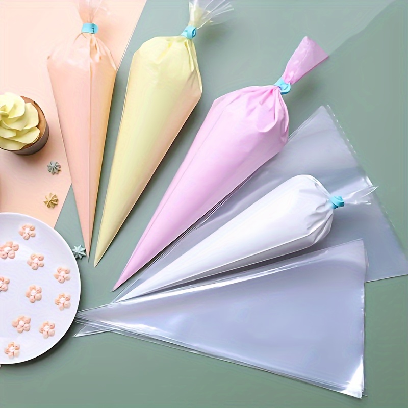 

100pcs Disposable Piping Bags For Cake Decorating - Triangle Icing & Frosting Bags, Cookies, Cupcakes & Diy Desserts, Kitchen & Restaurant