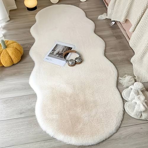 rabbit solid color polyester fiber low pile carpet shape soft and comfortable machine washable