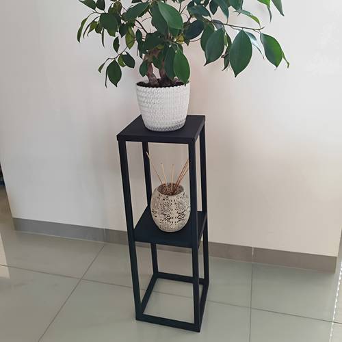 item picture modern standing plant stand suitable for indoor outdoor use sturdy square frame with shelf multi tier display for plants decorative centerpiece for living room balcony