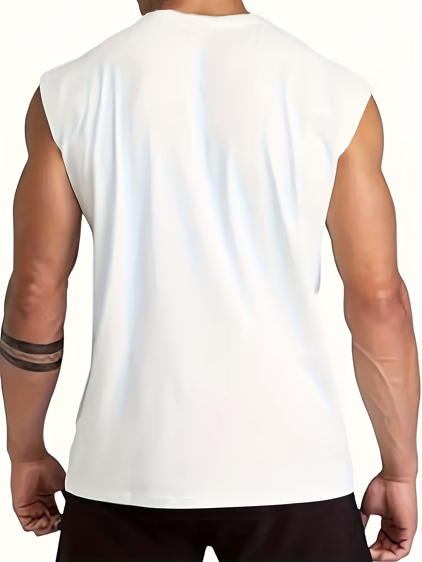 Men's Oversized Patriotic Print Sleeveless T-Shirt - Comfortable & Breathable Summer Fitness Training Vest, 95% Polyester with Spandex, Machine Washable, Regular Fit for Men & Teens, Basketball Training Gear | Casual Style Vest | Polyester Spandex Blend, PLUS SIZE