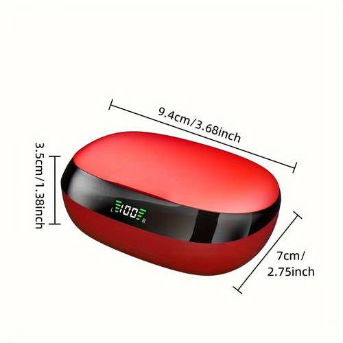wireless earbuds for running gym wireless earphones in ear with noise cancelling mic sport headphones with earhook stereo in ear headset with led display charging case