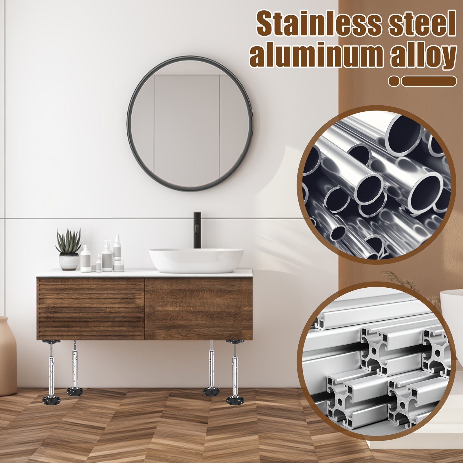 2 Staffe Antiribaltamento Per Lavello E Mobili - Asta Telescopica In Acciaio Inox Regolabile - Supporto Sicuro Per Terremoti E Vibrazioni