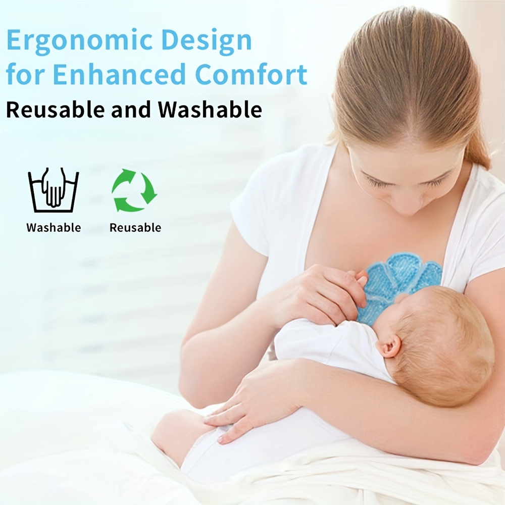 1pc Reusable Hot & Cold Breast Relax Pad - Blue PVC Gel-Filled Breastfeeding Comfort for Moms, Front & Back Design for Enhanced Support, Nursing Accessories | Personal Comfort Item | Textured Surface