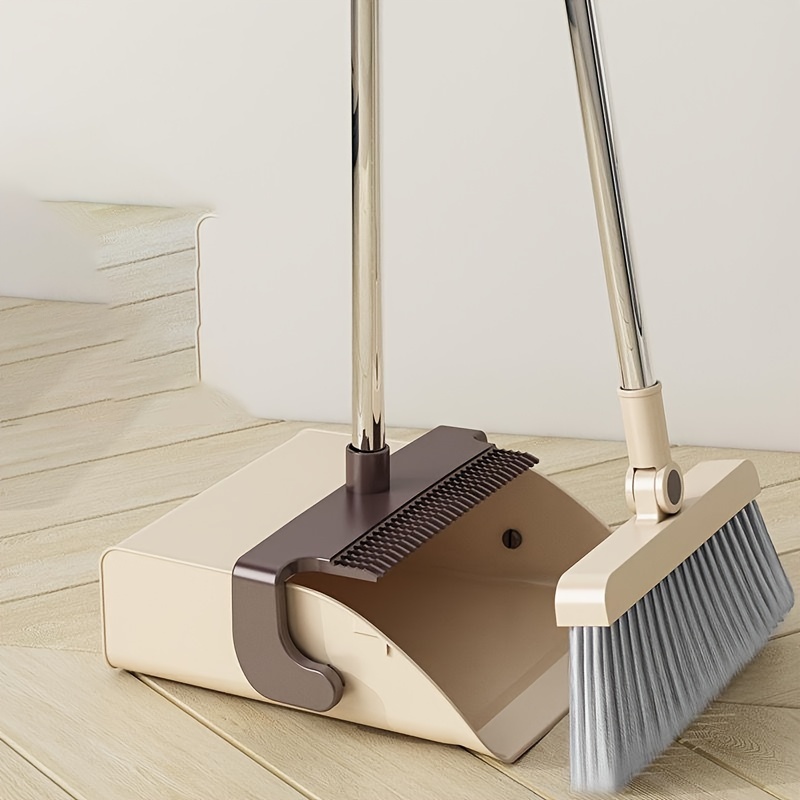 multi angle folding broom and dustpan set with telescopic handle and comb teeth ideal for living room bedroom kitchen and floor cleaning details 6