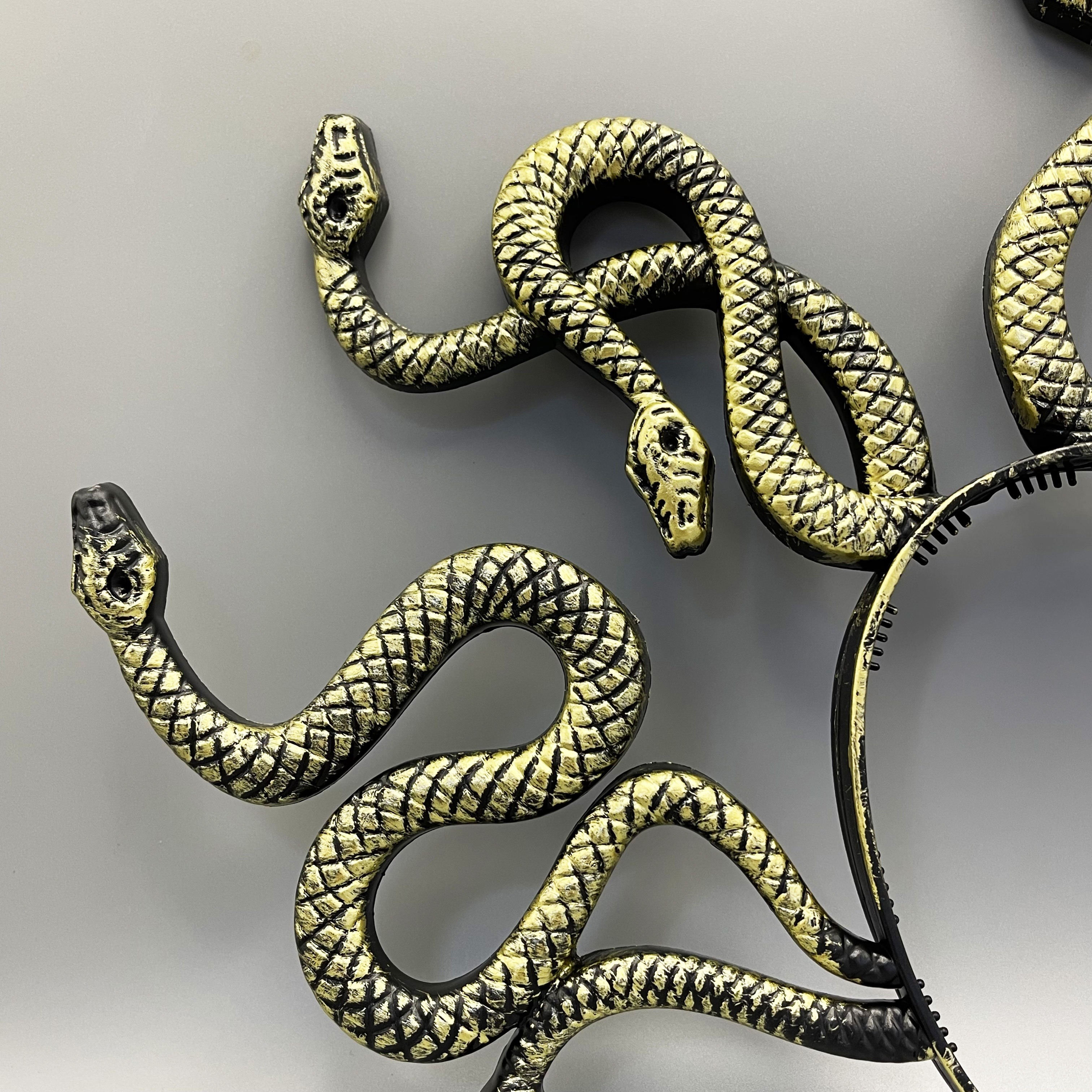 Set De 3 Accesorios De Medusa Para Disfraz - Diadema De Serpiente De 42x26 Cm, Collar Flexible De 45 Cm Y Anillo Ajustable Dorado, Para Cosplay Y Fiestas