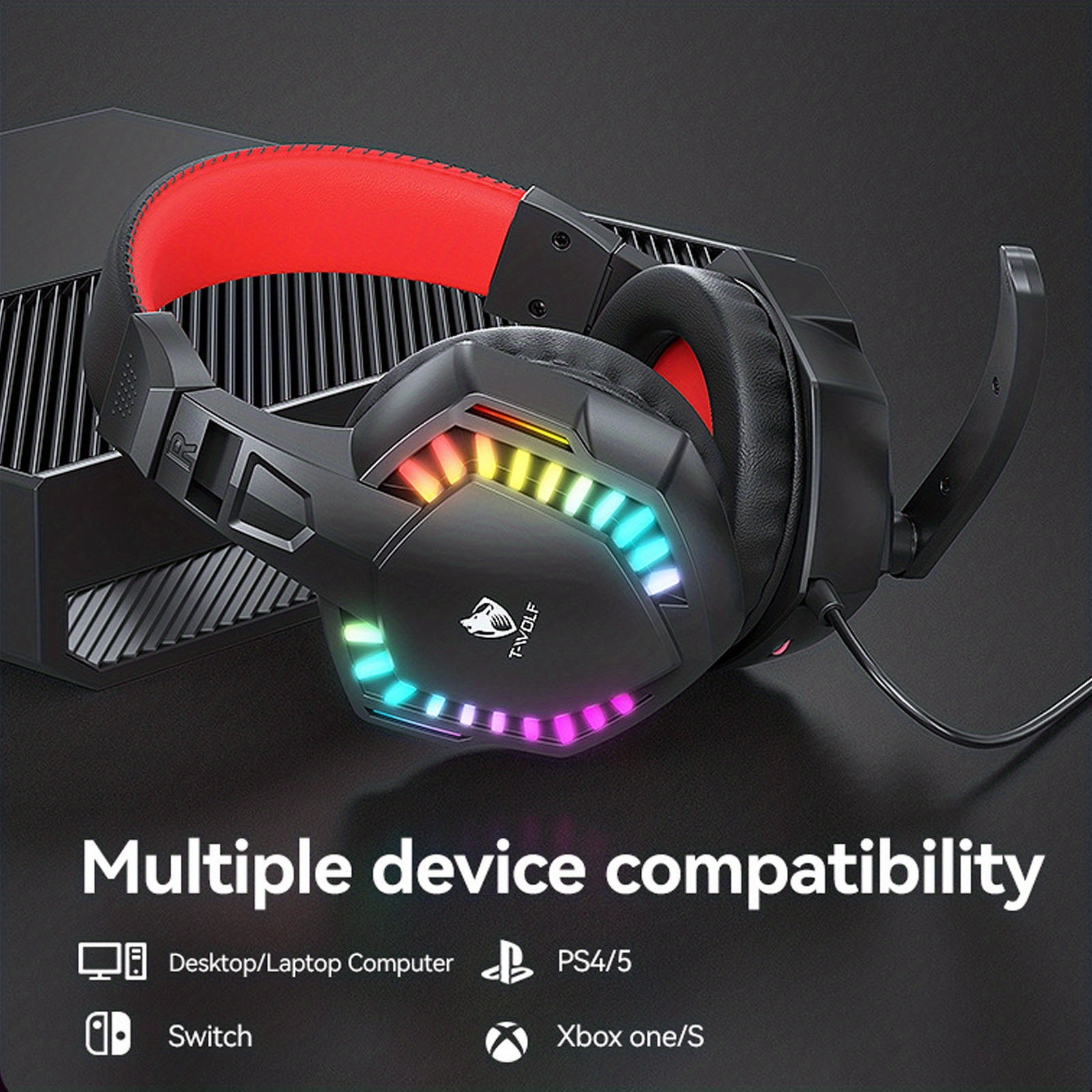 TF880 Complete Wired Gaming Set: Perfectly Compatible with PC, Laptop, And Console, Featuring an Anti-Slip Mouse, Sturdy Mouse Pad, Comfortable Headset, Dreamlight Keyboard, And Versatile Speaker with USB Power, 3.5Mm Output, Dual Diaphragm