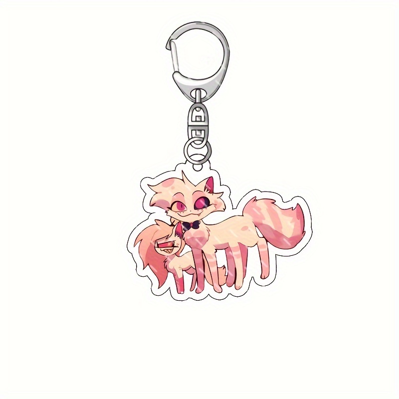 1pc Unisex Trendy Casual Key Chain With Acrylic Cartoon Pendant, Backpack, Clothes And Bag Accessories, Ideal Choice For Gift