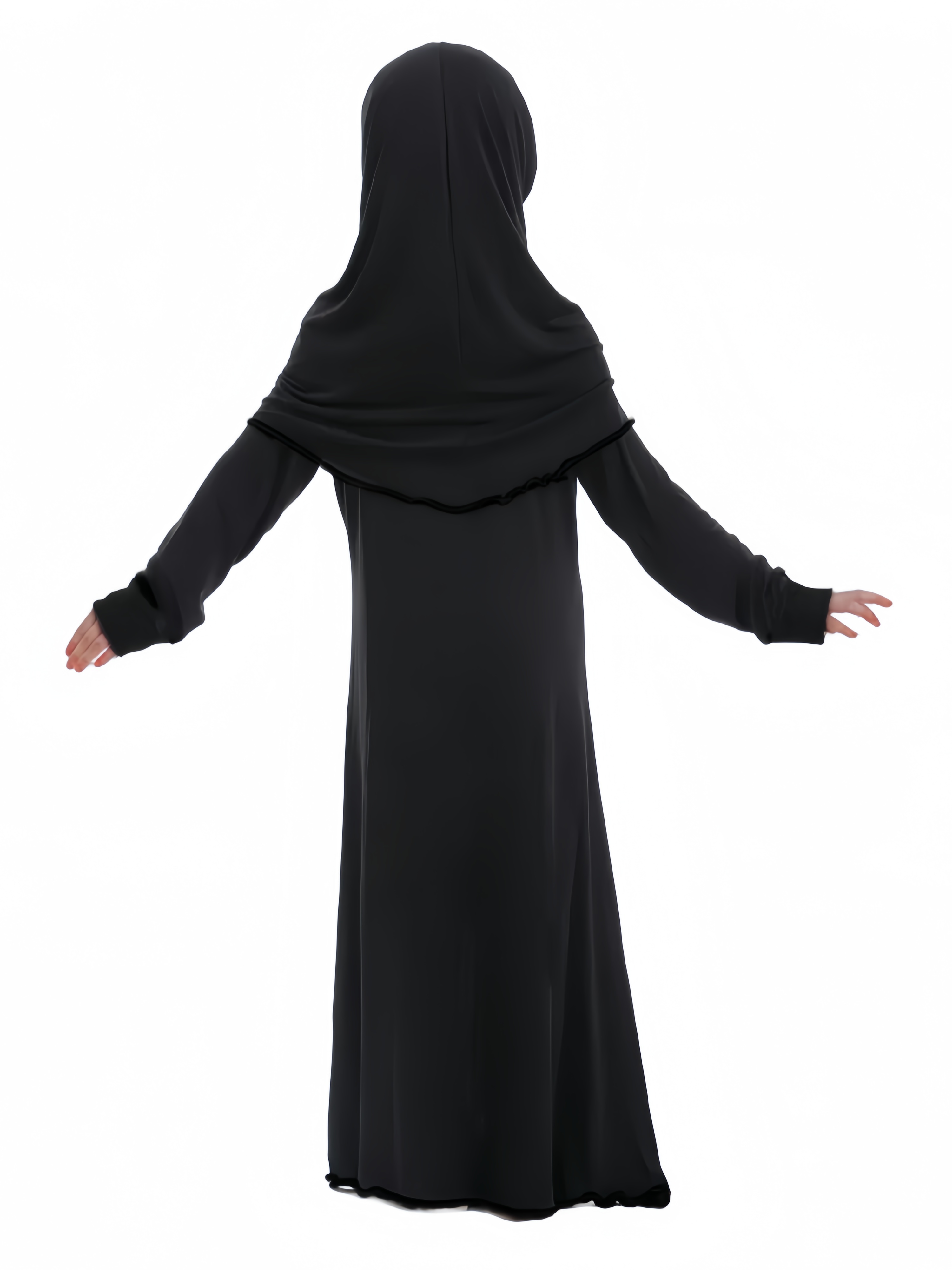elegant style muslim abaya 2pcs set girls black islamic - Temu Oman
