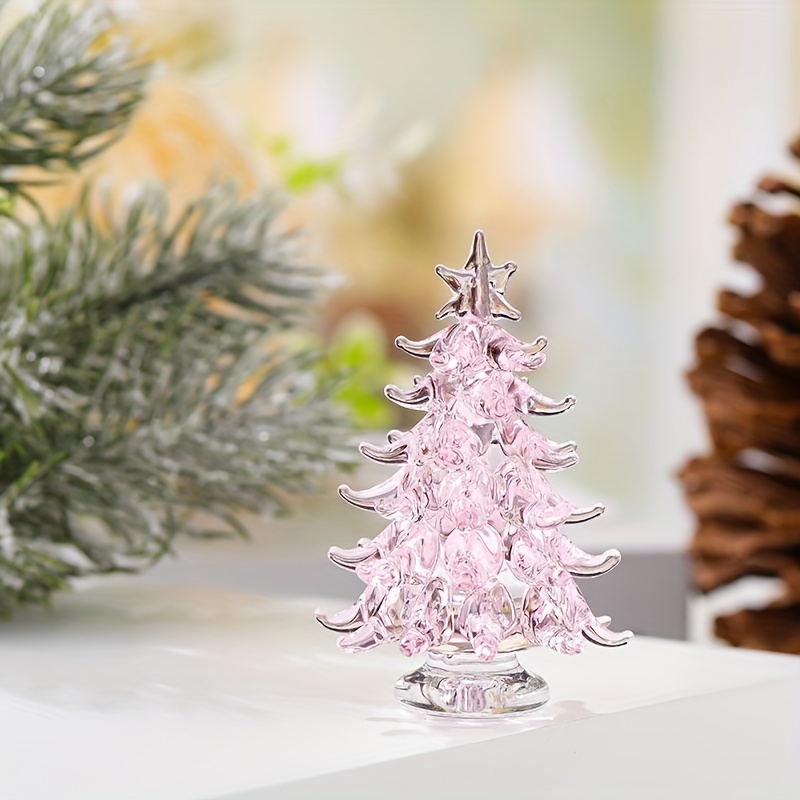 TEMU Adorno de árbol de Navidad de cristal, 1 pieza, estatua de cristal artesanal, para de San Valentín, Día de la , Navidad, Halloween, , oficina,