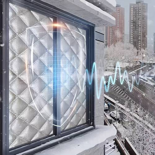 item picture 1 double sided self curtain windproof cold proof warm and heat insulating curtain winter airflow barrier bedroom window cold proof insulation film