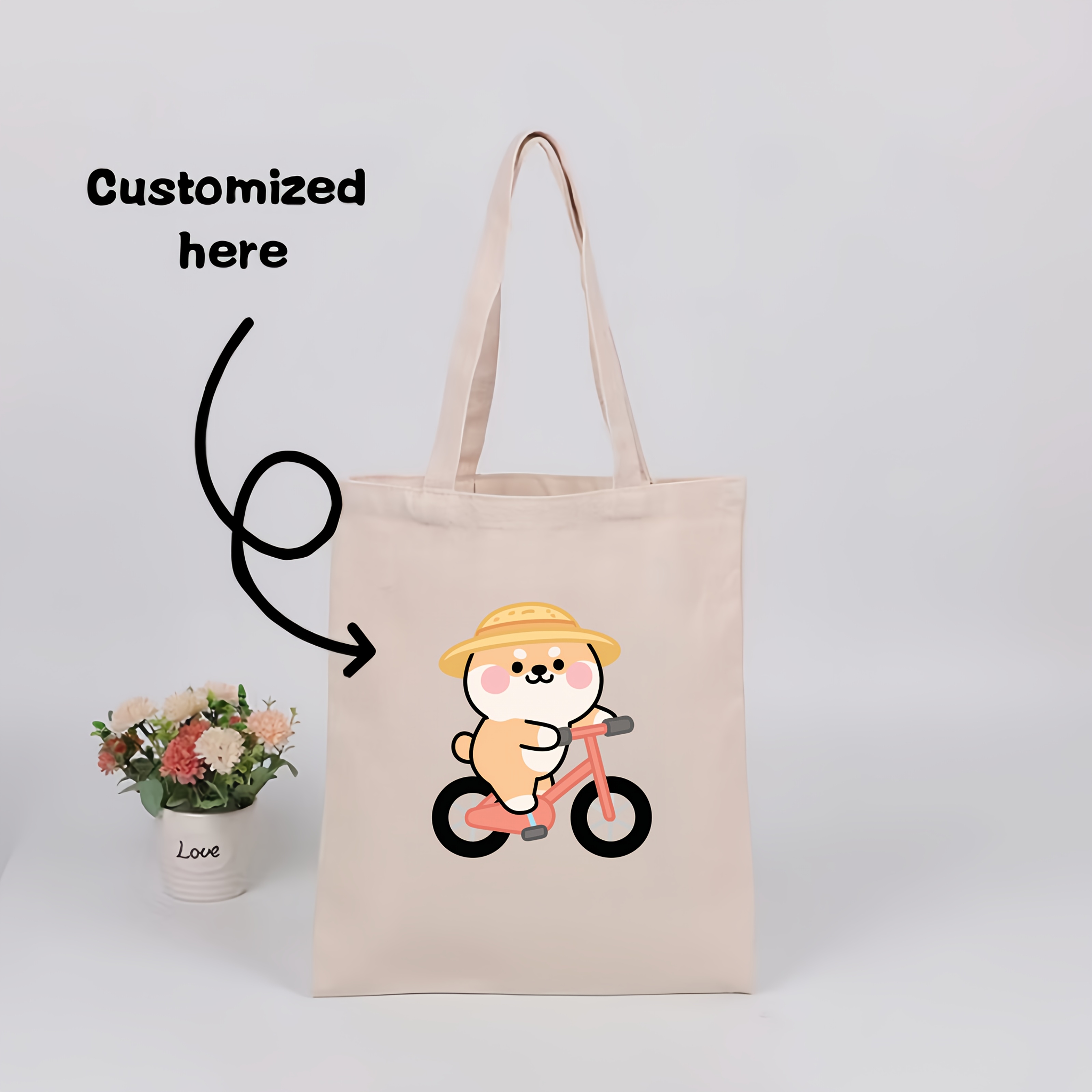 10 Customizable Tote Bags, Foldable Shopping Bags for Promotional Use