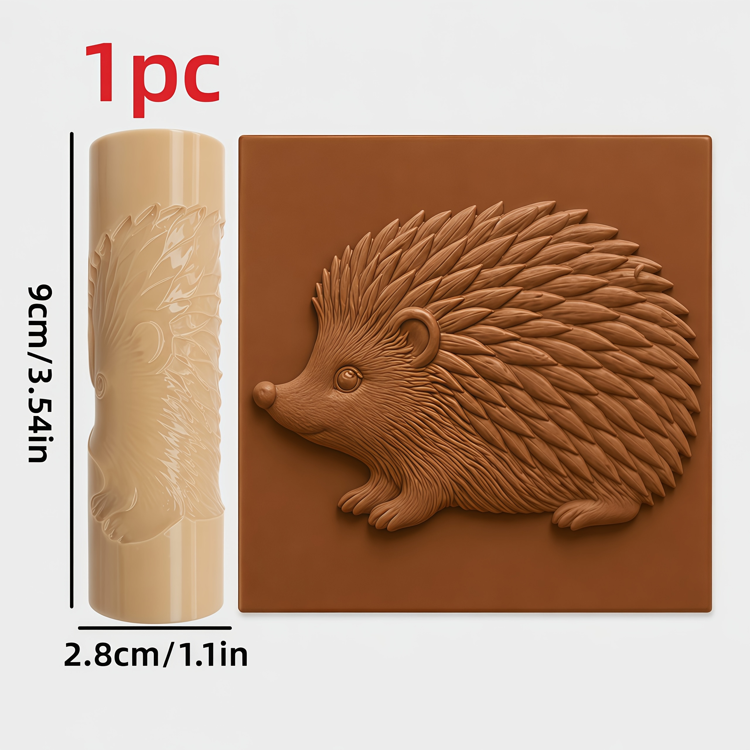 TEMU 1pc Hedgehog Texture Embossing Roller - Hedgehog Texture Tool For Polymer Clay, Suitable For Cup Mats, Ceramics, Pottery, Sculpture, Weaving,