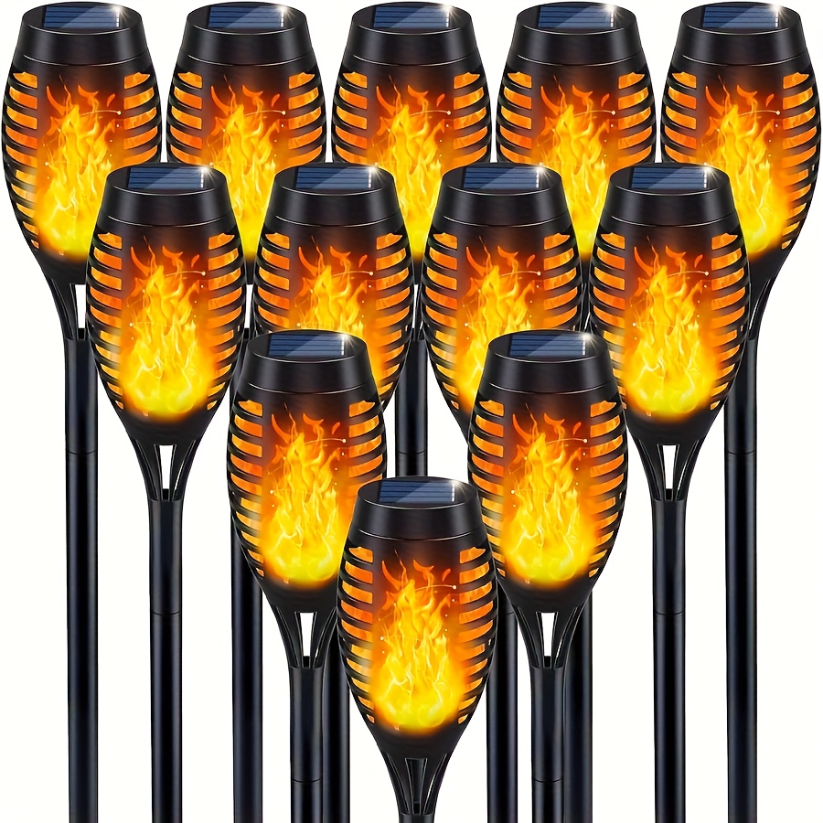 zonne-energie vuur vlam fakkels - vlam effect buiten tuinpad verlichting,   plastic, vakantie vieringen, en patio sfeer, vakantie tuin decoratie | flikkerend vlam effect | zonne-energie oplaadbare verlichting, solar verlichting voor tuin