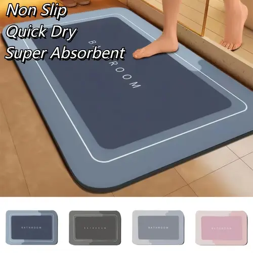 24 x16 quick dry diatomite bath mat super absorbent non slip easy to clean soft comfortable ideal for bathroom shower laundry room bedroom living room entrance in multiple colors