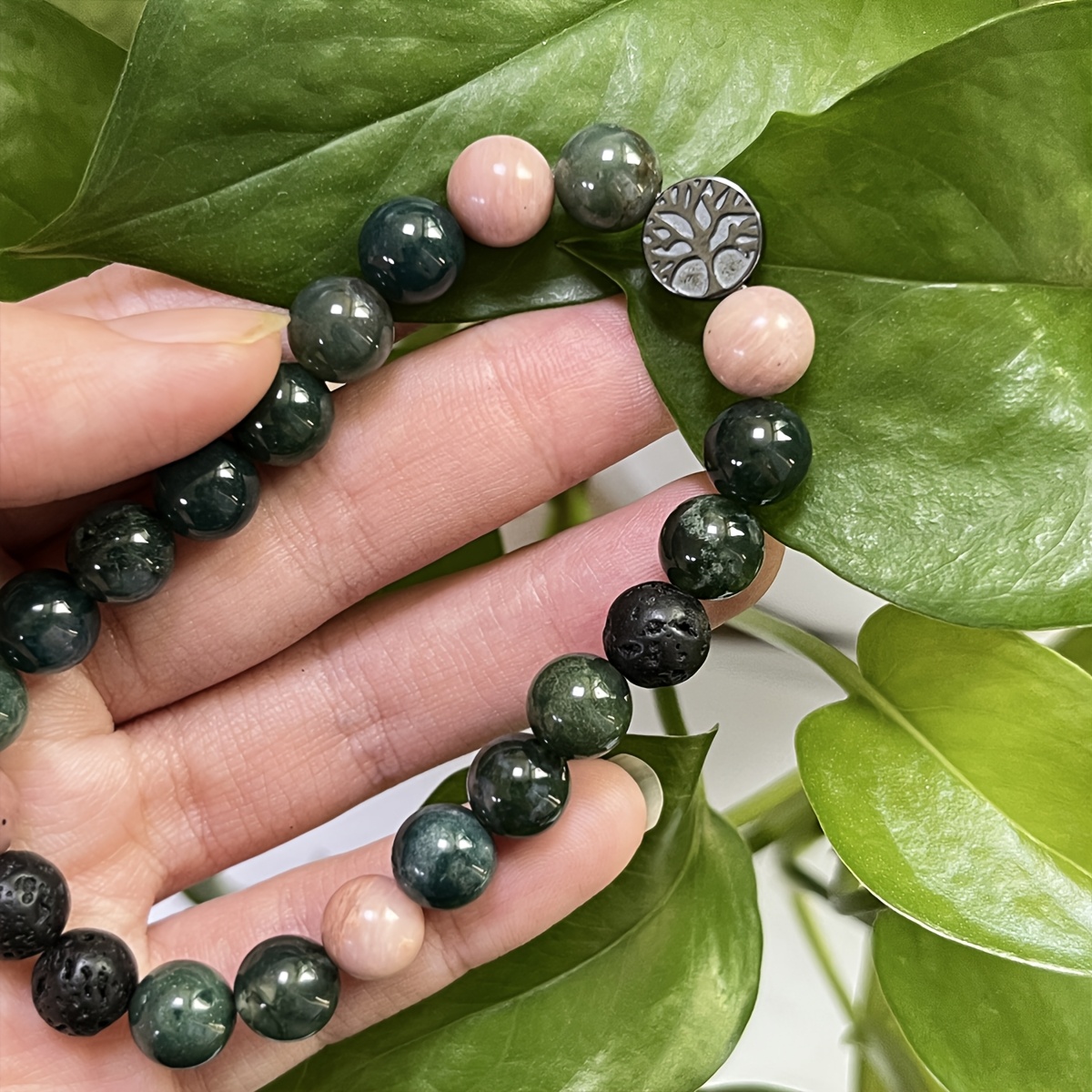 Natural Stone Tree of Life Bracelet with Birthstone Beads