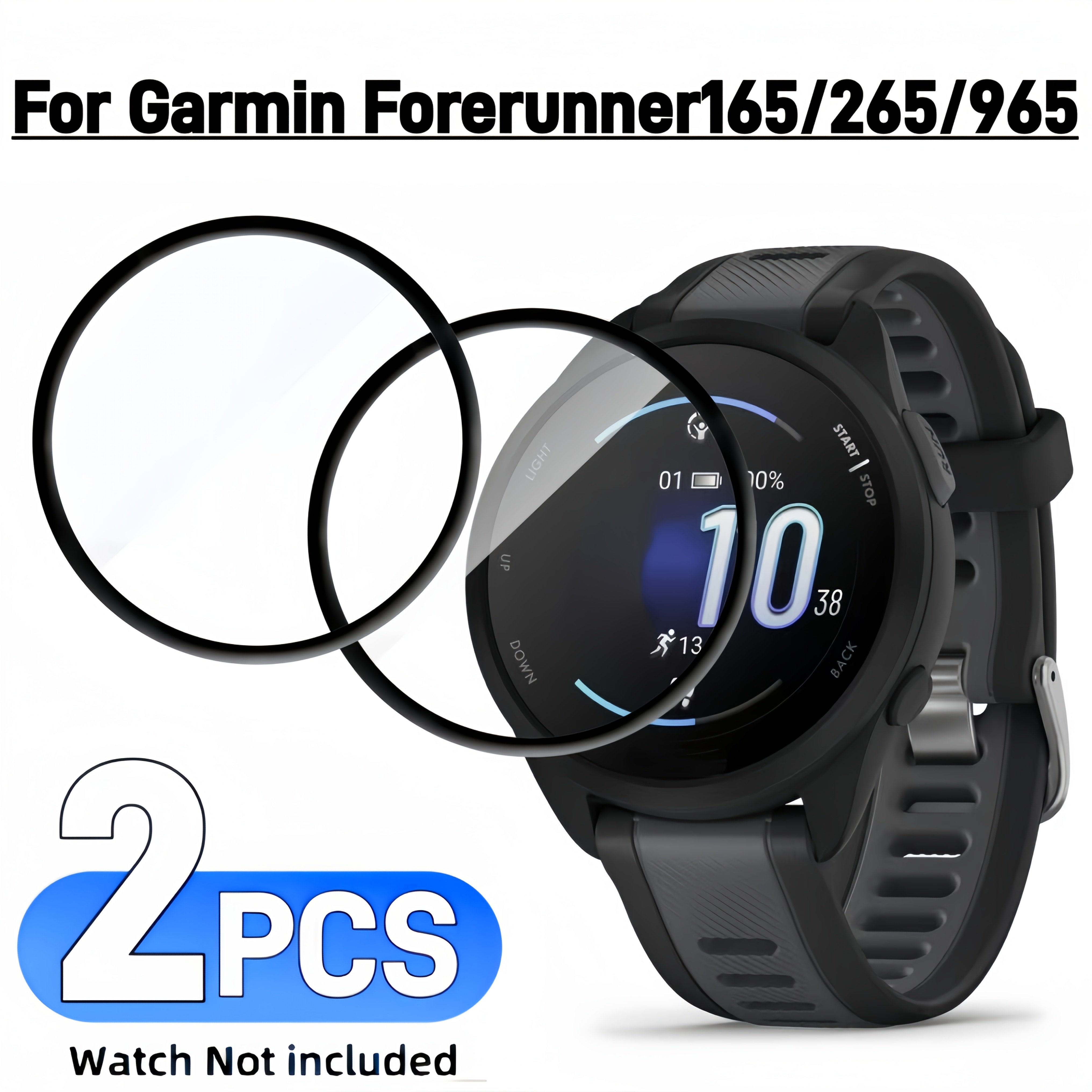 TEMU 2pcs Forerunner 165/265/965 Screen Protectors Soft Films, Full Coverage Screen, Material, No Bubbles