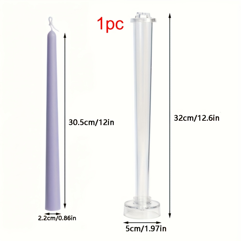 TEMU 1-2pcs Moule à Bougie en Acrylique à Tige Longue à Tête Ronde, Démoulage Facile et Lisse, Outil de Fabrication de Bougies Cylindriques en