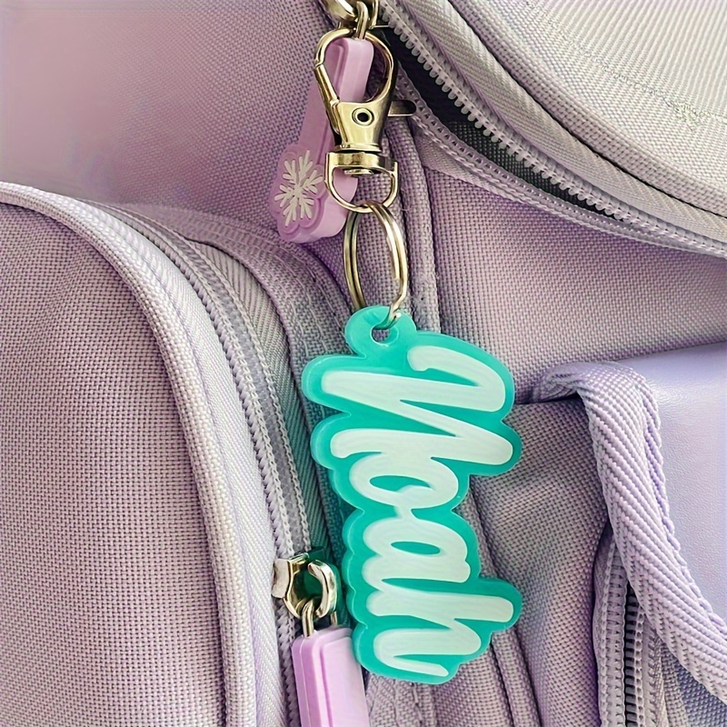 

Personalized Acrylic Keychain, Acrylic Name Tag, Backpack Name Tag, Diaper Bag, Custom Name Keychain, Lunch Box Name Tag, Vintage Name
