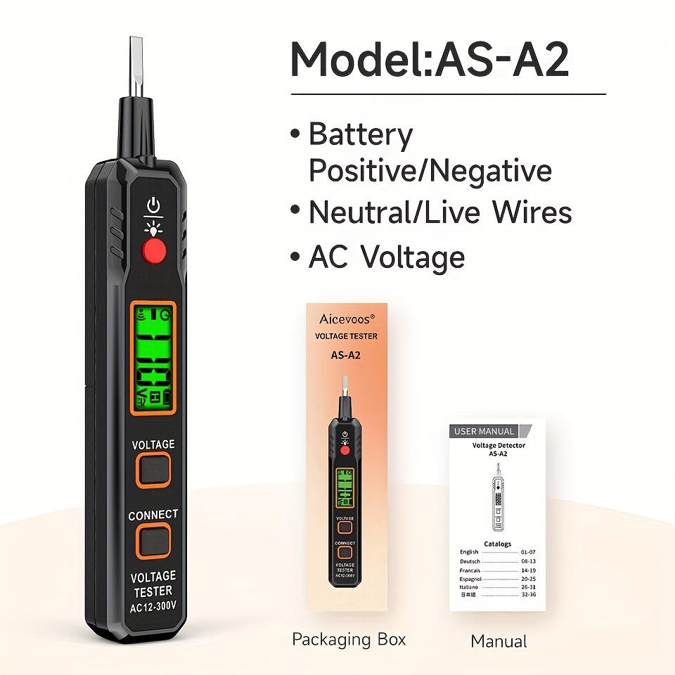 Aicevoos Accurate Voltage Tester Induced Electric Pen Voltage Detector Electric Sensor Ac Voltage 12- Electrician Tool, Finder, Electric Tester