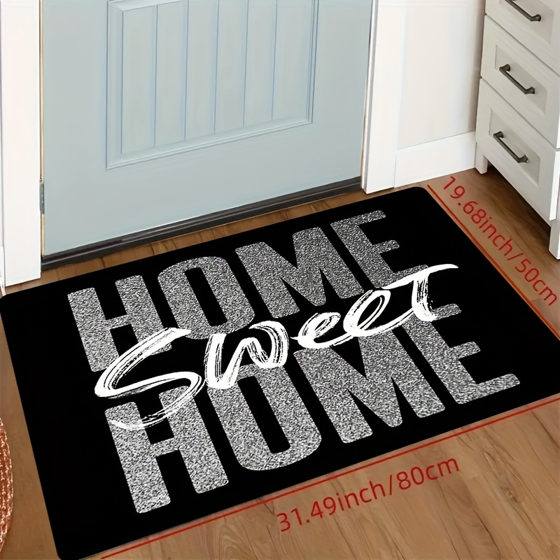 1pc Sweet Soft Low-profile Carpet - Non-slip Machine-washable Rectangular Floor Mat Suitable For Living Room, Bedroom & Entrance - Soft Polyester Fiber