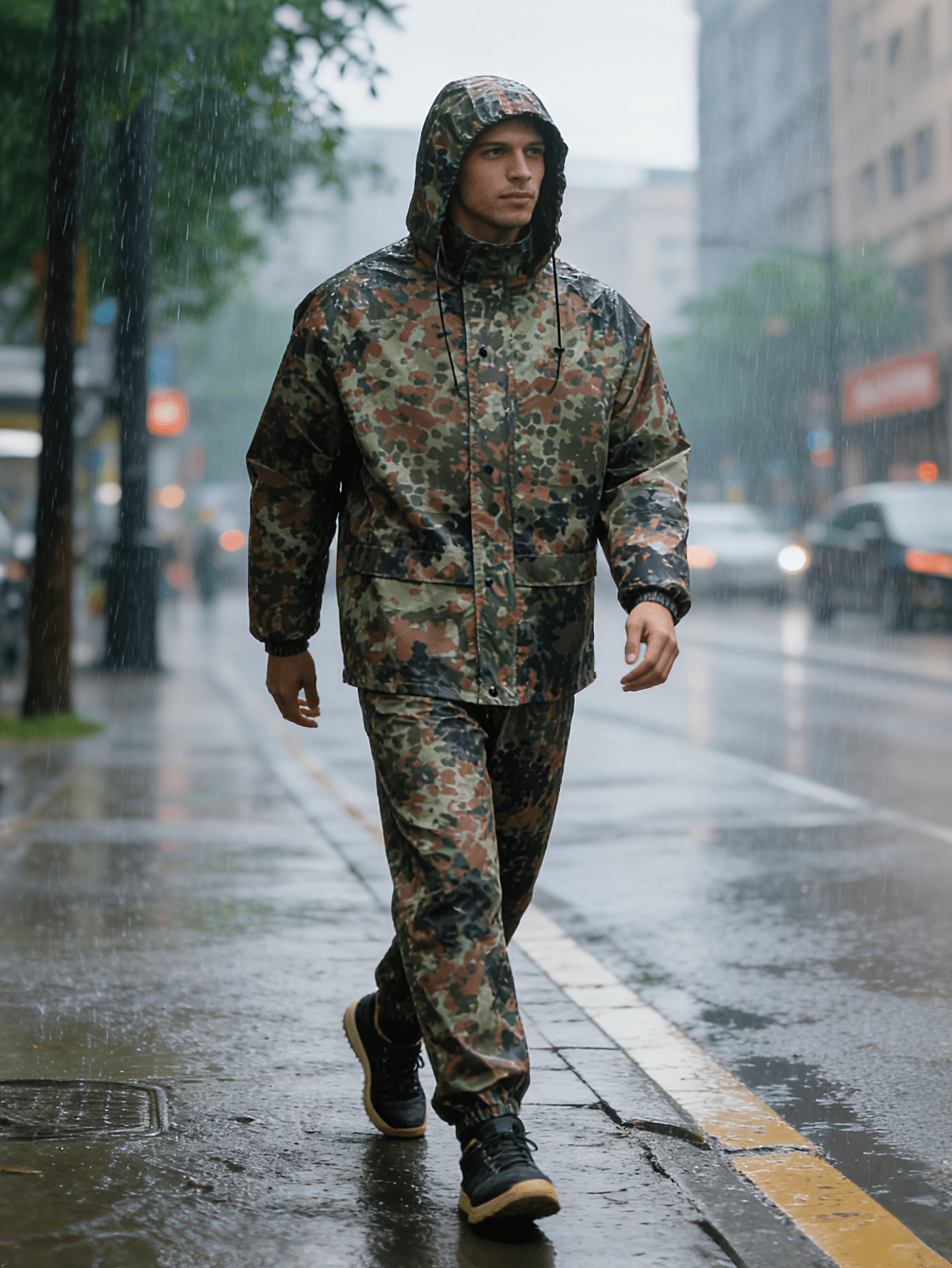 de ban outdoor raincoat set raincoat and pants with storage bag pu coated lightweight raincoat windproof breathable split raincoat and pants set suitable for outdoor activities camping cycling fishing hiking mountaineering farm