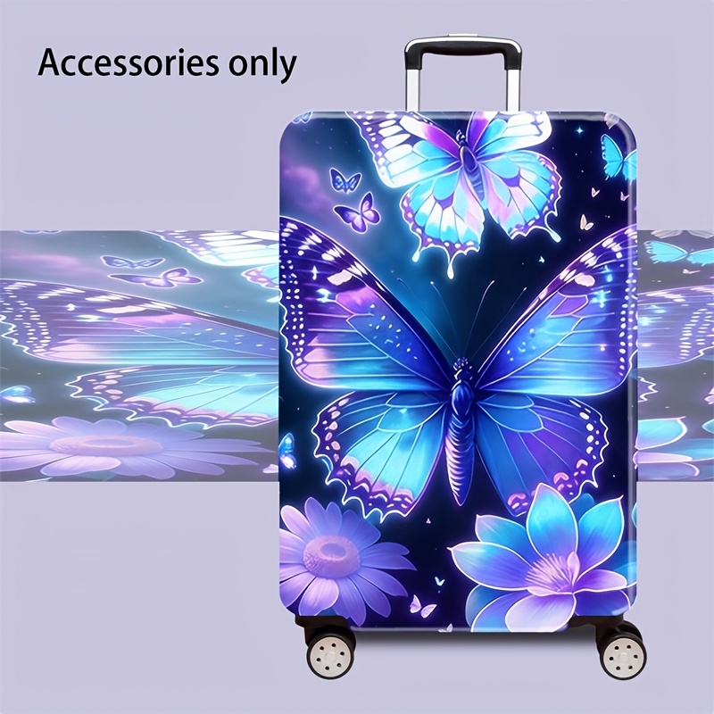 TEMU Essential For Travel - Flower Pattern - High-elasticity Dustproof Travel Accessory, A Scratch Protection Cover For Luggage Measuring 45.72-81.28