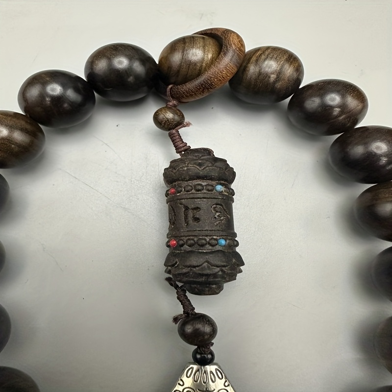 Hand Carved Wood Prayer Beads with Tassel for Meditation