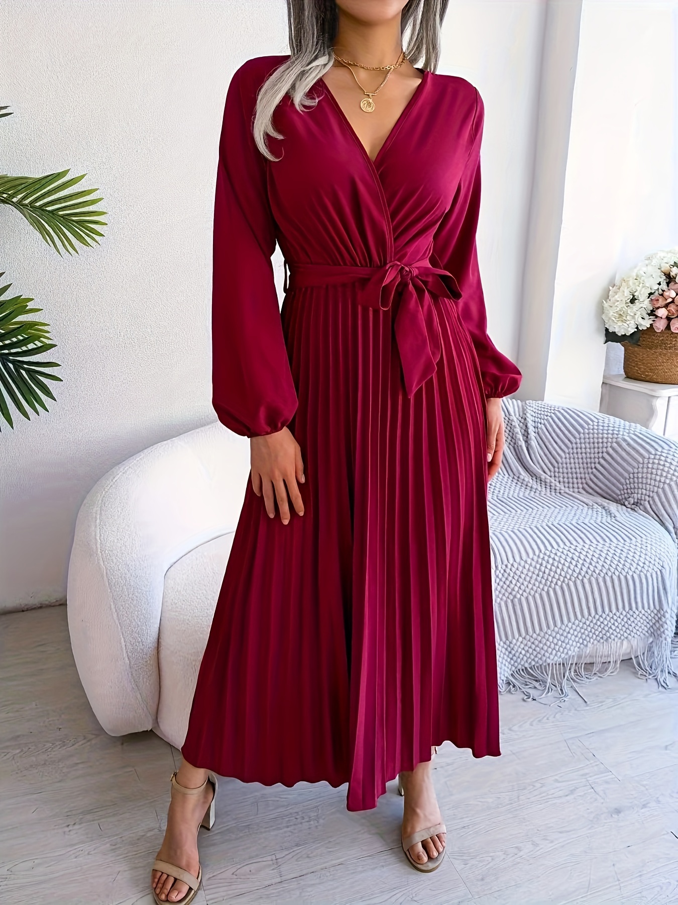 green emerald velvet dress Anosmum Strap Tie Tent Dress
