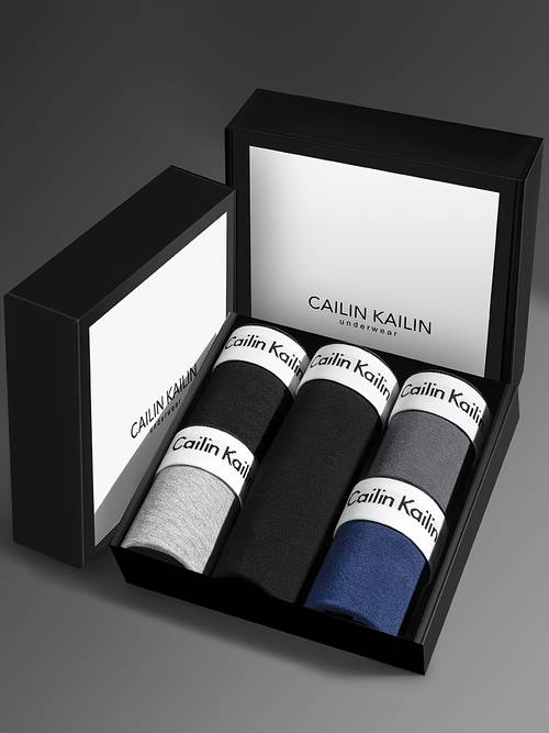 5pcs mens solid color underwear with high end gift box soft and fabric suitable for and