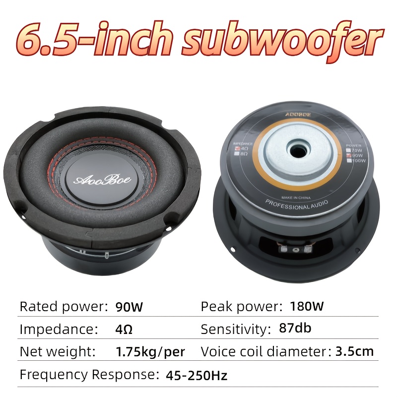 HiFi 4" Inch 100W Subwoofer Speaker Unit Bass Loudspeaker For Home Audio System
