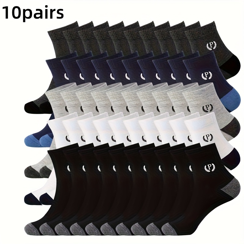 Image of 10/20 Pairs Boys' Breathable Casual Socks - Mid-calf Length Boys' Socks Suitable For, & Casual Attire - Socks For Boys (hand Wash Only), For Teenager,fall And Winter Clothes