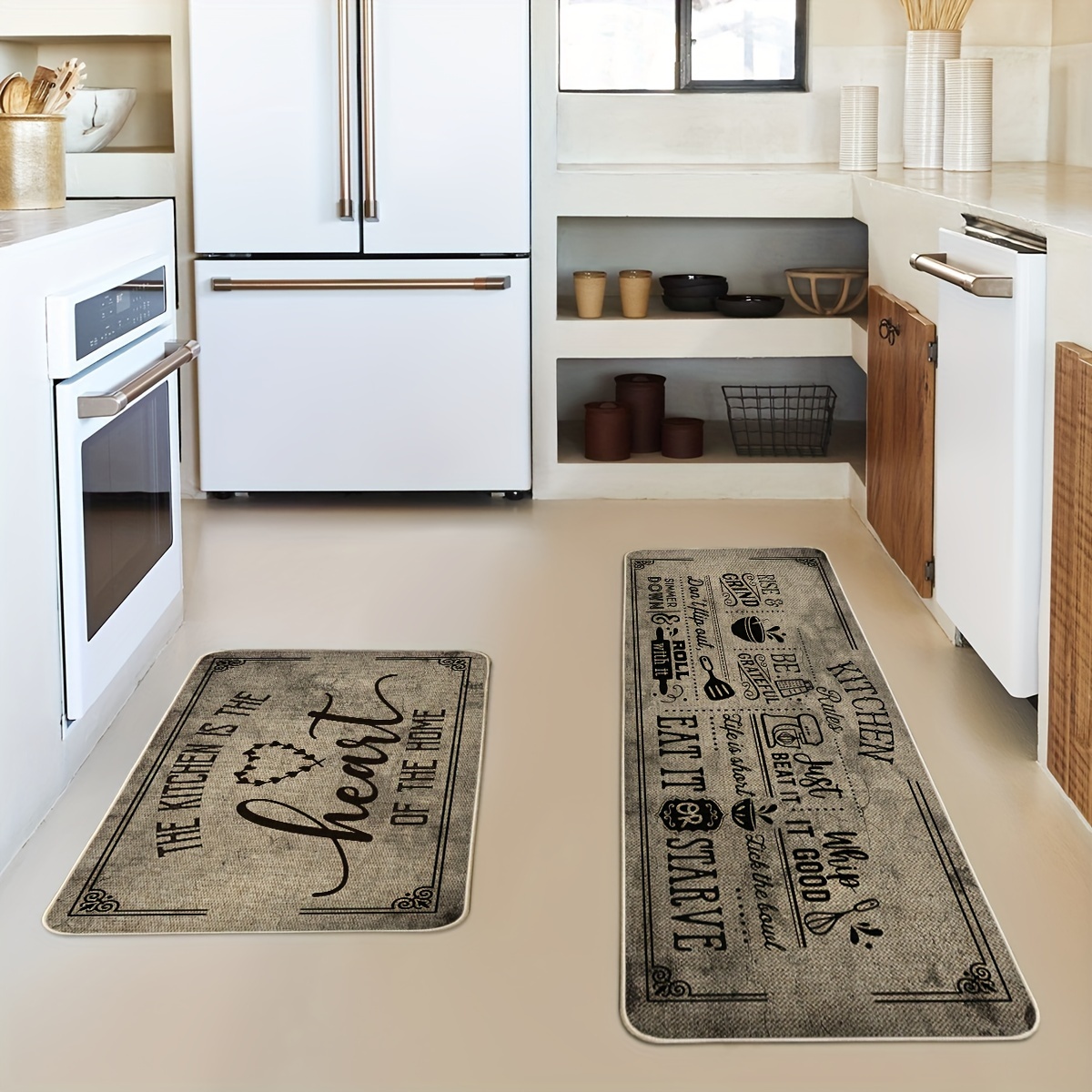 

Sm:)e Set Of 2, Seasonal Is Of The Cooking Low- Mat - 17x29 And 17x47