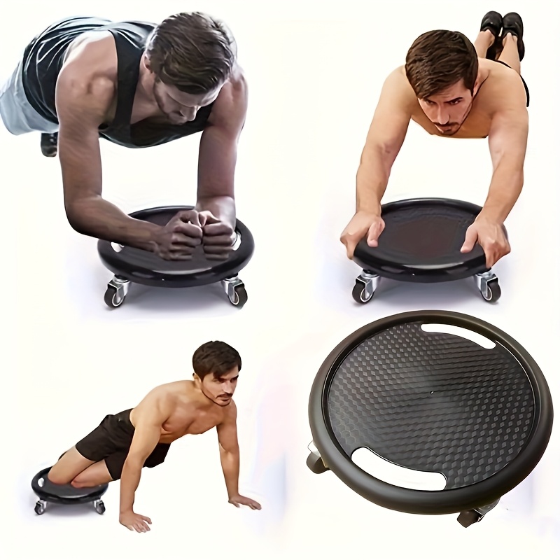 Fitness Sliding Discs with Wheels, a Multifunctional Core Workout Board Featuring a Roller And Handle Design, Quiet Exercise Equipment for Full-Body Muscle Training, Made of Durable PP And Stainless Steel, Gym Accessories.