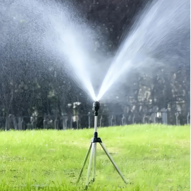 

Rotating Irrigation Sprinkler Head With Telescopic Tripod Stand, Adjustable Automatic Rotating Watering System For And Succulents, Universal Connector Thread, Plastic And Metal Construction - 1 Set