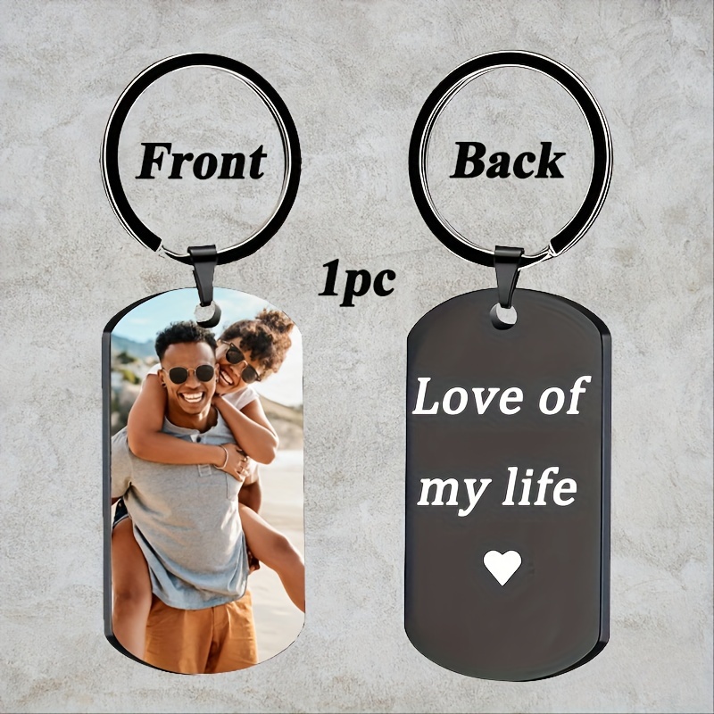 

1pc Personalized Stainless Steel Keychain For Men, Engraved Keyring, Metal Key , Non-braided, - For , , Christmas