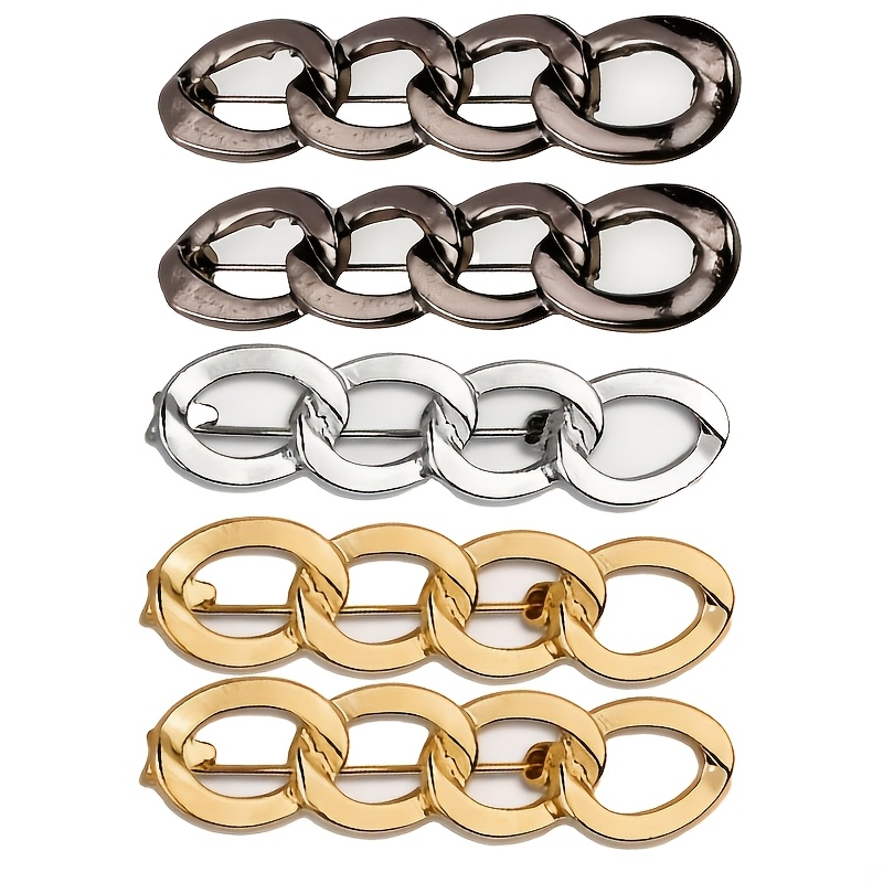 TEMU Set Of 5 Adjustable Waist Buckles For Jeans, Stylish Metal No-sew Button Belts, Ideal For Jeans, Casual Trousers, And Skirts - Fashion Additions
