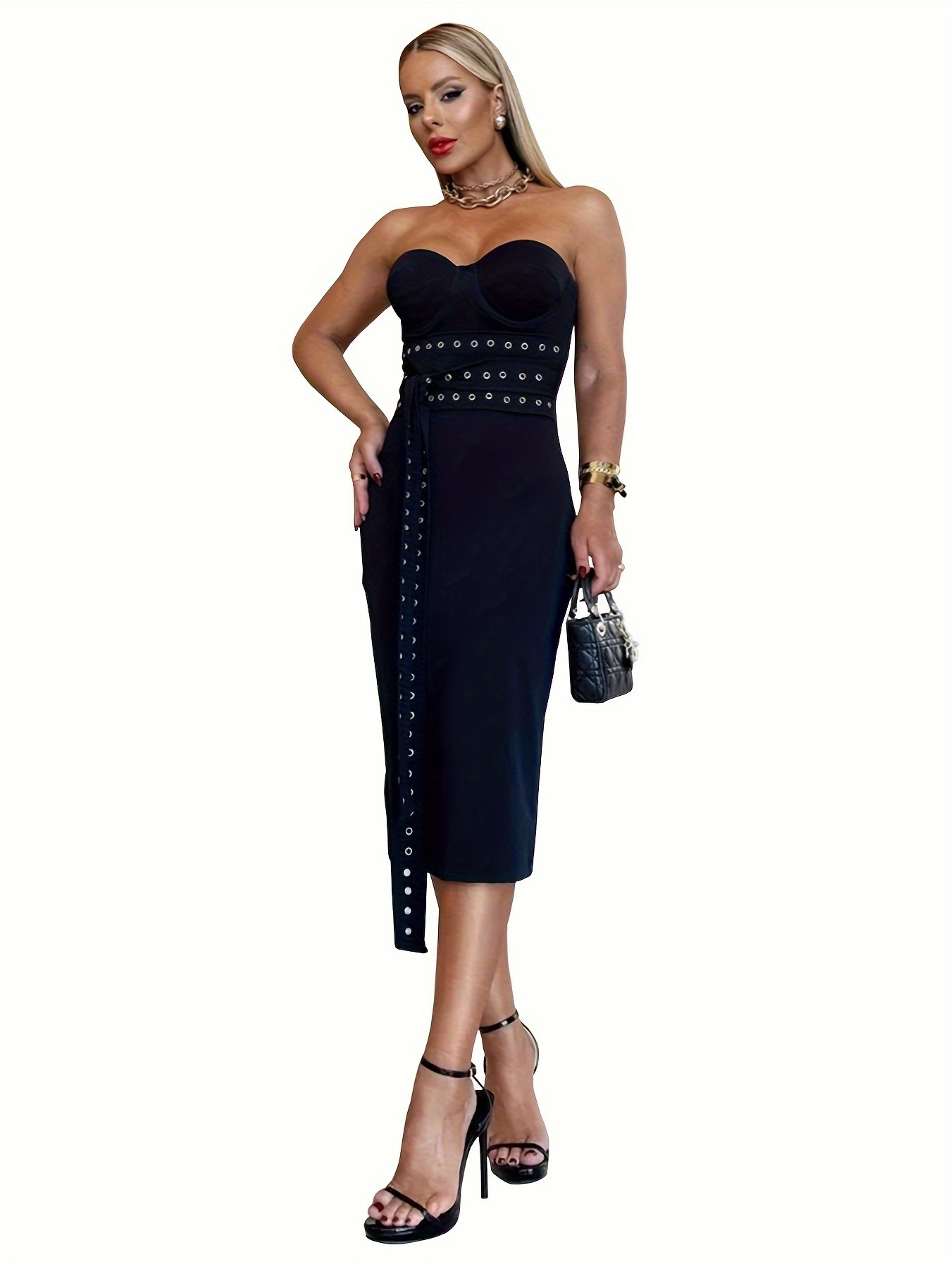 elegant navy blue dress accessories - United Arab