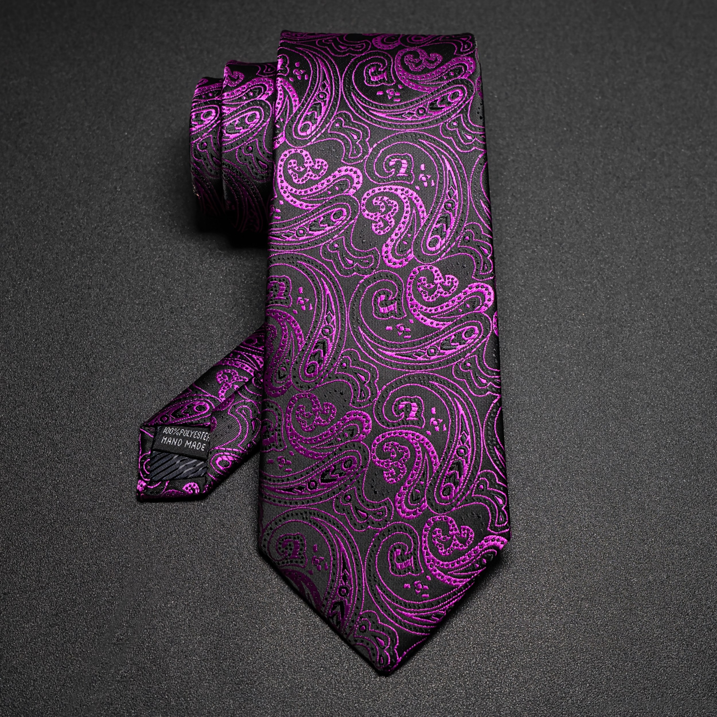 TEMU 1pc Luxury Jacquard Paisley Necktie For Men, Elegant Vintage Swirl Pattern Formal Tie, Suit Tie For Business Interview Wedding Anniversary Gift