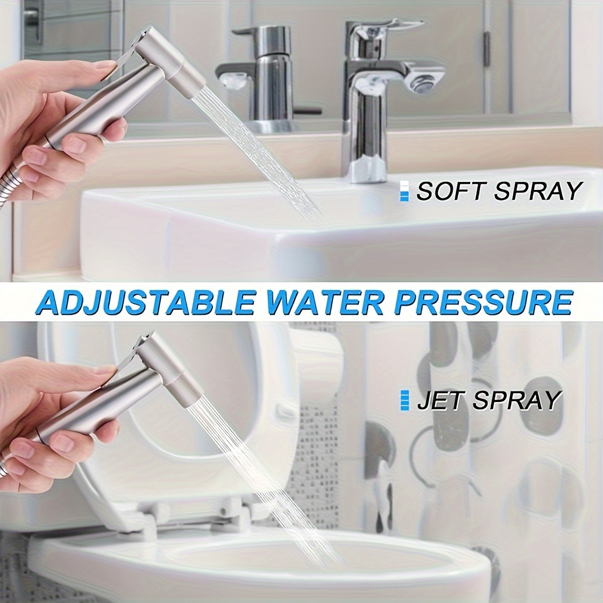 1 set toilet seat bidet sprayer with manual bathtub faucet bathroom manual bidet sprayer shower head for self cleaning details 2
