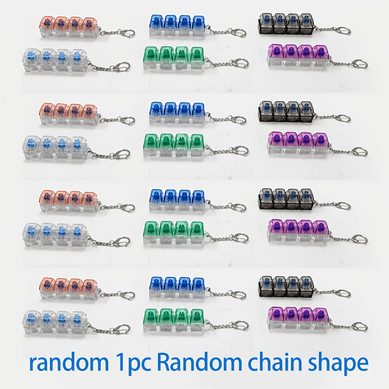 Random Color Keyboard Relax Fidget Ring, Stress- Button Chain, For Relax!
