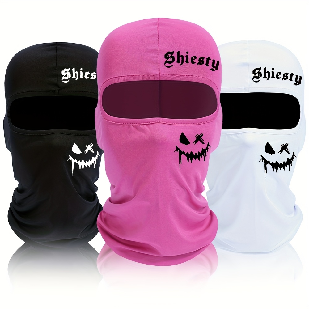 

1pc/3pcs Letter + Print Men's And Women's Outdoor Cycling Mask Baraklava Hat Windproof And Sun Protection Hat