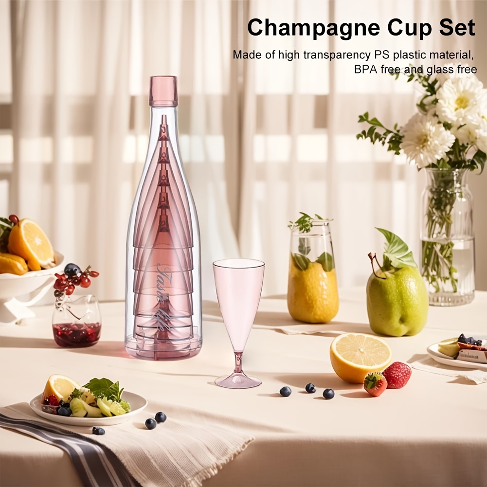 6pcs set outdoor   glasses durable pc material   camping picnics dinners ideal for celebrations and relaxation relaxation accessories stylish glassware durable glasses 5   glasses storage bottle 2