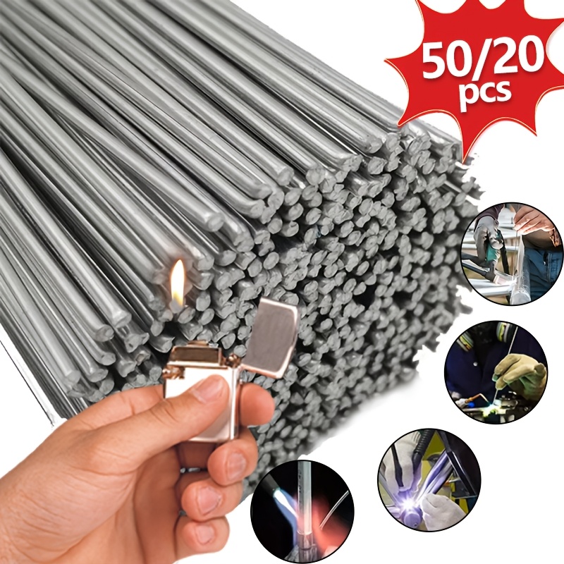 

20/50pcs Aluminum Welding Rod, Low Temperature Fusible Ideal For Household Repairs On Aluminum, Aluminium Flux Cored Welding Electrodes Wire Solder For Aluminum