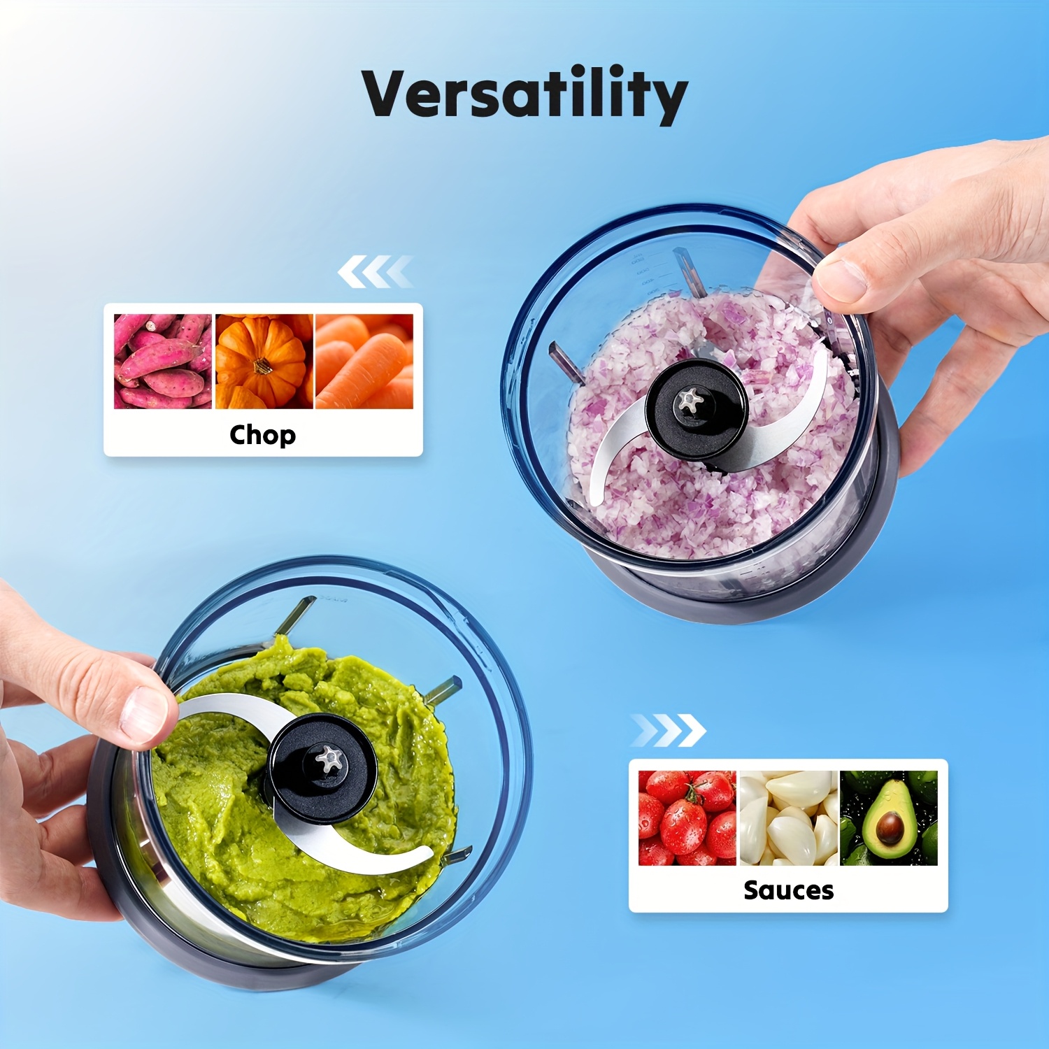 food commercial mixers processor 4 cup electric food chopper small but powerful meat grinder with 2 bowls 2   blades for vegetable meat nuts functions for chopping dicing mixing and puree Product details 4
