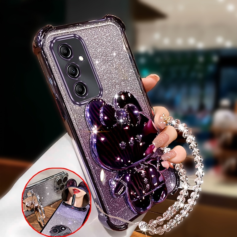 TEMU Coque de téléphone : Convient pour for Samsung Galaxy A16, design à placage pailleté avec antichoc aux 4 et résistance aux rayures, support de