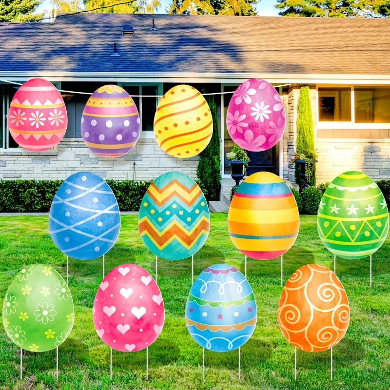 

12 Easter Yard Decorations, Easter Yard Signs, Outdoor Decorations, , Easter Party Decorations, Yard Stake Decorations, Spring Decorations