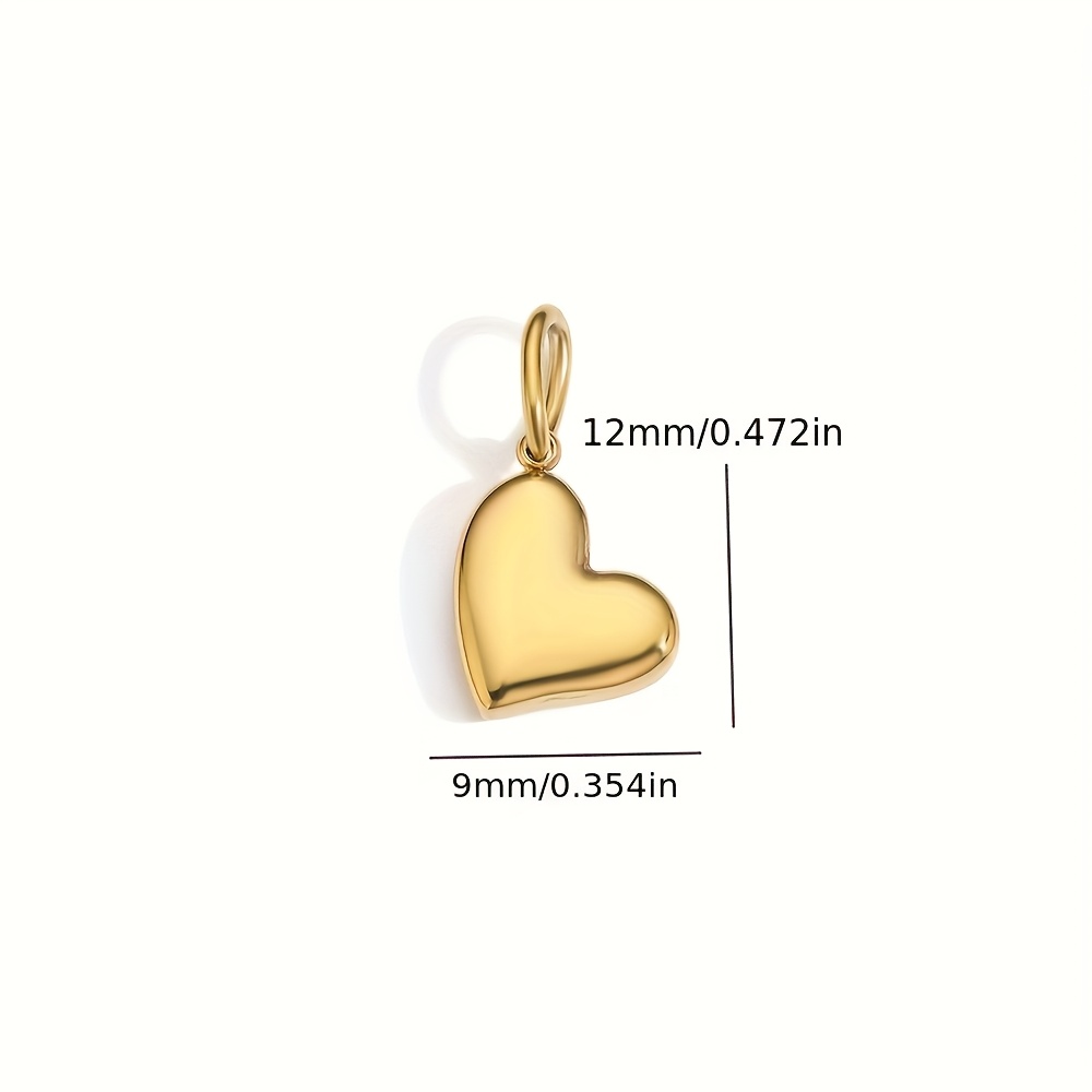 1pc Stainless Pendant Elegant And Stylish Heart Charm, Versatile Accessory For Necklaces And Bracelets