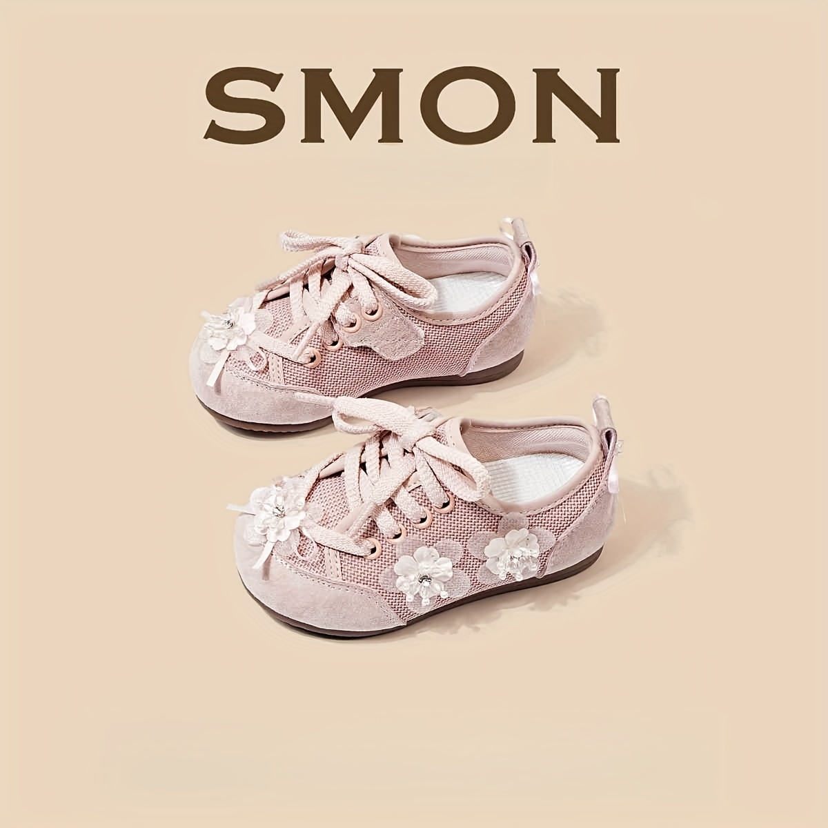 girls' pink floral mesh sneakers breathable casual Temu Kuwait