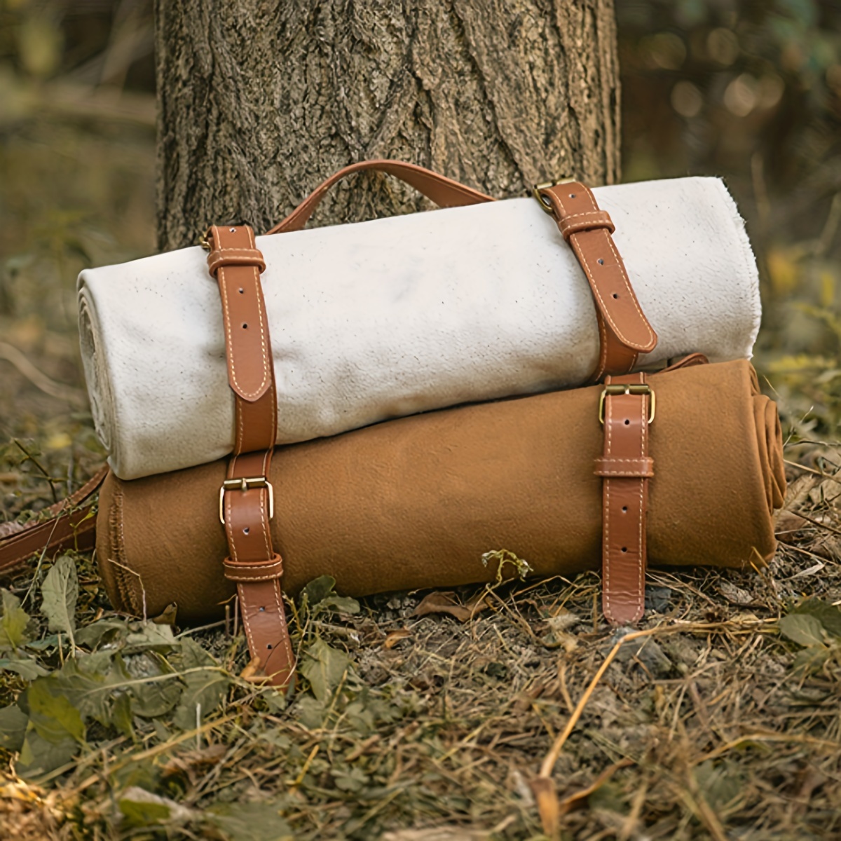 

1pc Outdoor Camping Pu Leather Strap, Portable Pu Leather Bundle Luggage Strap