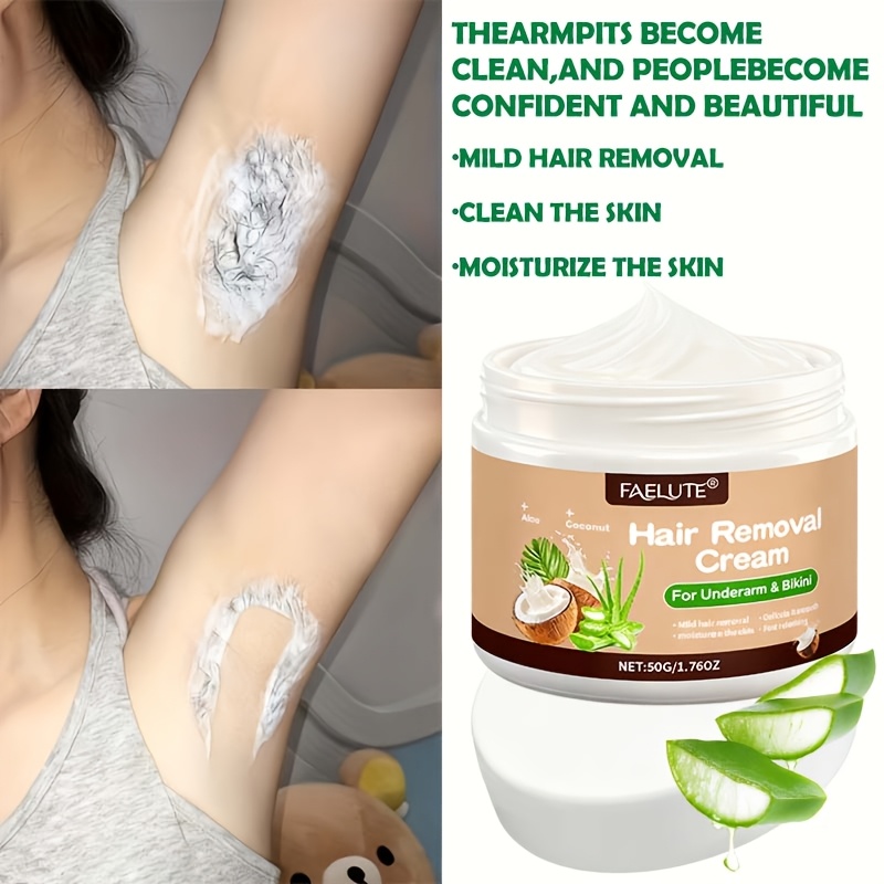 six months without hair underarm and bikini with aloe and coconut gentle   smooth formula for soft fresh looking skin suitable for sensitive areas   and legs   for daily summer grooming